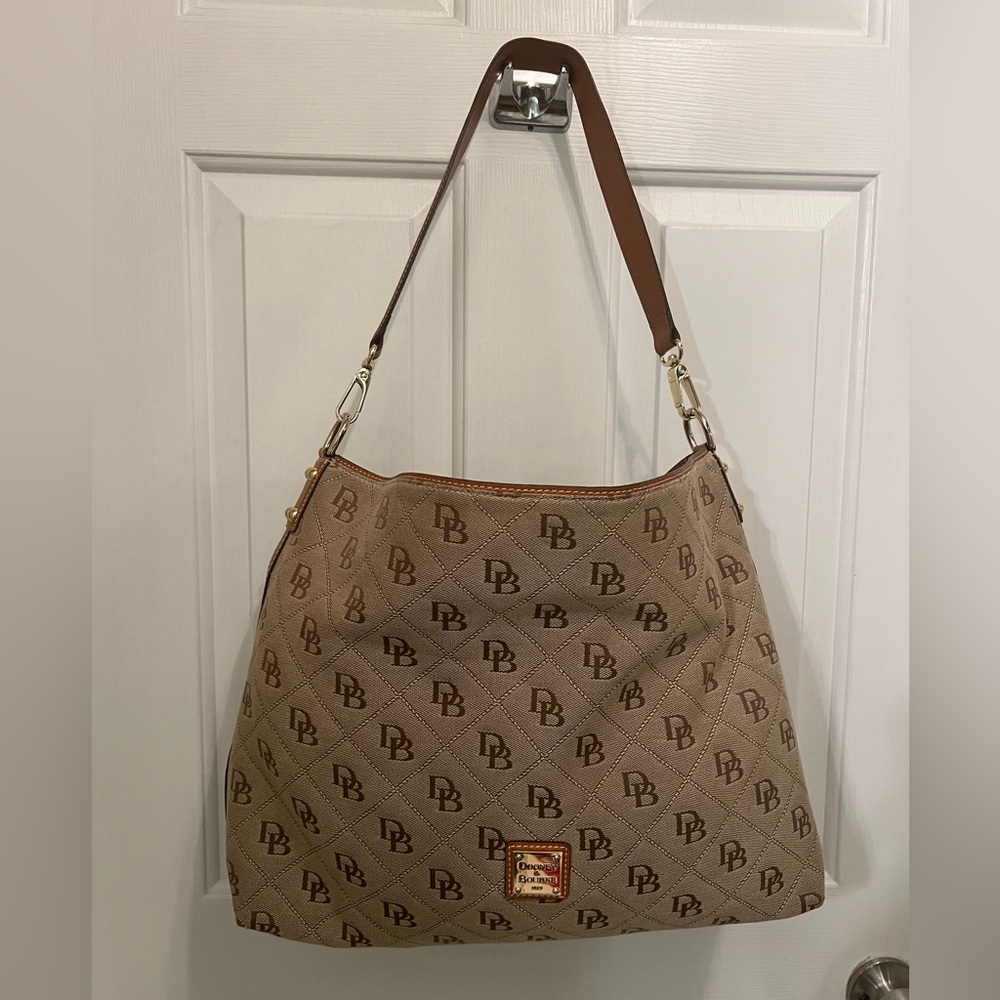 Dooney & Bourke Tan Monogram Shoulder Bag